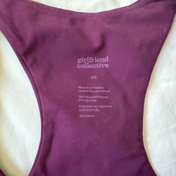 Girlfriend Collective Paloma Sports Bra Top in Plum - Picture 4 of 5